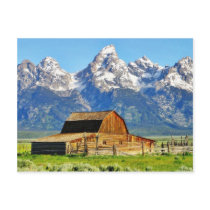 Barns Grand Tetons Mountains Postcards