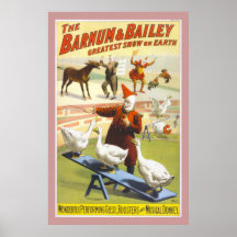 Barnum 1900 et copie de toile de cirque de Bailey Poster