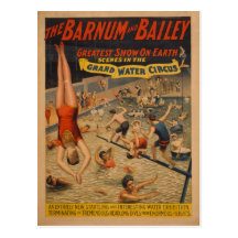 Barnum and Bailey Grand Water Circus Poster Postcards