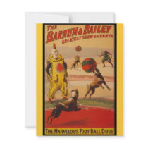 Barnum & Bailey Circus Foot-Ball Dogs Personalized Announcement