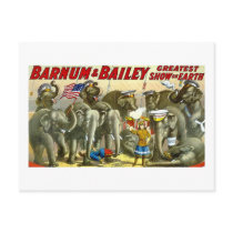 Barnum & Bailey - Elephants - Vintage Ad Post Card