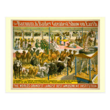 Barnum et affiche de cirque de Bailey Cartes Postales