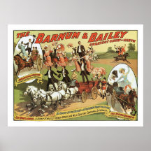 Barnum et affiche de publicité de cavaliers de tou