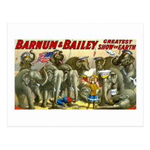 Barnum et Bailey - éléphants - annonce vintage Carte Postale