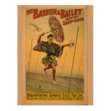 Barnum et glissière de Bailey pour l'affiche de ci Cartes Postales