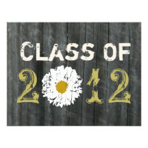 Barnwood and Daisy Graduation Class Of 2012 Invitation