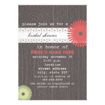 Barnwood et dentelle ont inspiré la douche nuptial faire-parts