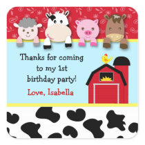 Barnyard animals Birthday Party favour labels
