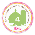 Barnyard Birthday Favour Sticker