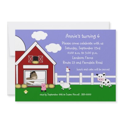 Barnyard Birthday Invitation by mousearte