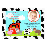 Barnyard Farm Animals Photo Birthday Invitations