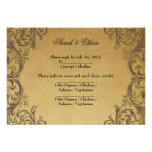 Baroque Antique Gold Wedding RSVP Cards Personalized Invites