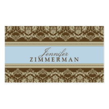 Baroque Damask Designer Business Card :: baby blue