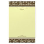 Baroque Damask Designer Stationery :: lemon
