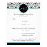 Baroque Elegance (Aqua) Response/Entree Card Custom Invitation