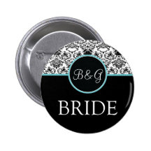 Baroque Elegance Bride Button-Aqua