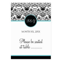 Baroque Elegance Place Card-Aqua Business Cards