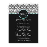 Baroque Elegance Save The Date (Aqua) Postcard