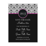 Baroque Elegance Save The Date Postcard (Hot Pink)