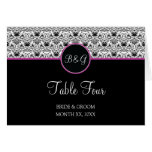 Baroque Elegance Table 4 Cards  (Hot Pink)