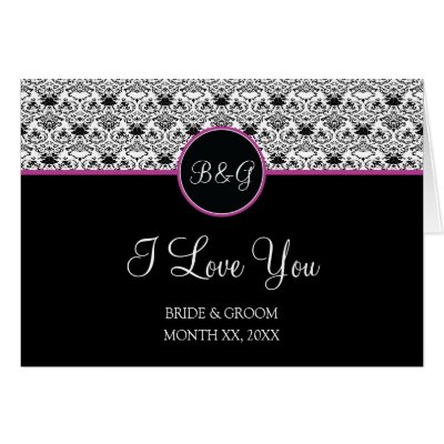 Baroque Elegance Table Cards  (Hot Pink Stripe) by twoheartsshoppe