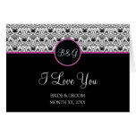 Baroque Elegance Table Cards  (Hot Pink Stripe)