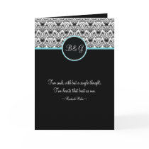 Baroque Elegance Wedding Invitation Aqua Greeting Cards