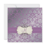 Baroque faux foil lace/lavender Invitations