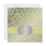 Baroque faux foil lace/lemon Invitations