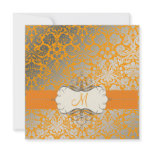 Baroque faux foil lace/orange Invitations