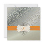 Baroque faux foil lace/orange Invitations/DIYcolor
