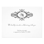 Baroque frame monogram wedding rsvp response card invitation