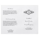Baroque frame single monogram wedding program