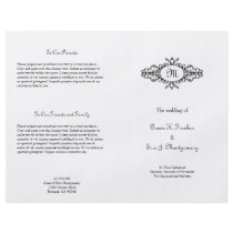 Baroque frame single monogram wedding program