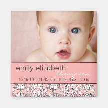 Baroque in Pink Baby Photo Magnet