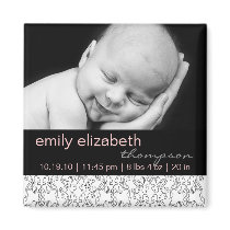 Baroque in White Baby Girl Photo Magnet