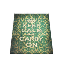 baroque keep calm and carry on stretched canvas print