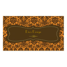 Baroque lace damask /faux gold/chestnut brown business card template