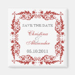 Baroque Leafy Frame Save The Date Magnet