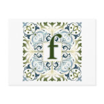 Baroque Letter F Post Card