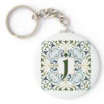 Baroque Letter J Keychains