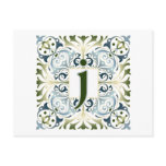 Baroque Letter J Postcard
