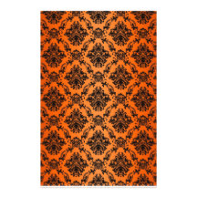 Baroque Orange Gothic Victorian Scapebook Sheet Stationery Paper