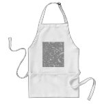 Baroque Ornamental Antique Damask Grey, White Apron