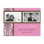 Baroque Pink Chocolate Two-Photo Save the Date Postcard
