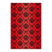 Baroque Red Victorian Scrapbook Paper Custom Stationery