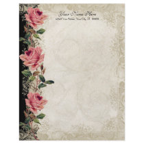 Baroque Style Vintage Rose Black n Cream Lace Custom Flyer