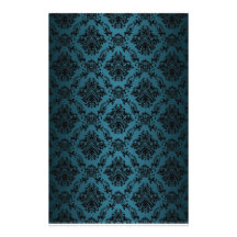 Baroque Teal Victorian Scrapbook Paper Stationery Design