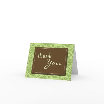 Baroque Vintage Green Thank You Card by BeezKneez