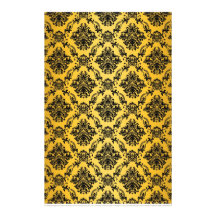 Baroque Yellow Victorian Scrapbook Paper Custom Stationery